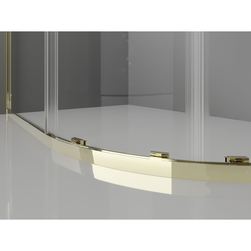 Mexen Exo-S semi-circular sliding shower cabin 90 x 80 cm, transparent, gold - 8131-090-080-50-00