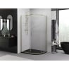 Mexen Exo-S semi-circular sliding shower cabin 100 x 80 cm, transparent, gold - 8131-100-080-50-00