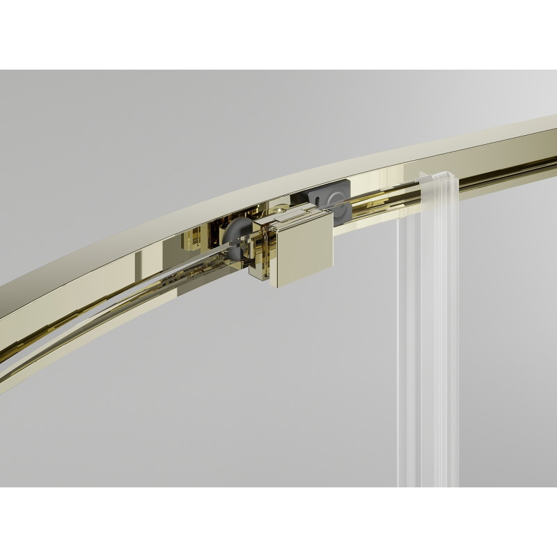Mexen Exo-S semi-circular sliding shower cabin 100 x 80 cm, transparent, gold - 8131-100-080-50-00