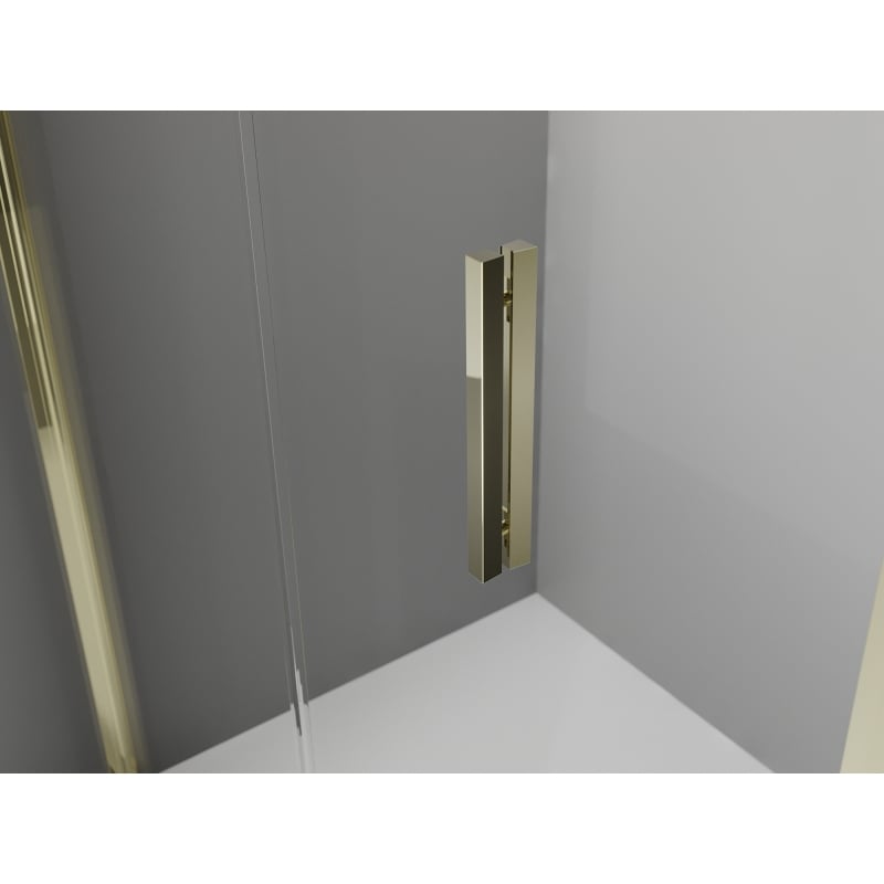 Mexen Exo-S semi-circular sliding shower cabin 100 x 80 cm, transparent, gold - 8131-100-080-50-00