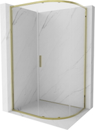 Mexen Exo-S semi-circular sliding shower cabin 100 x 90 cm, transparent, gold - 8131-100-090-50-00
