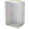 Mexen Exo-S asymmetrical semi-circular sliding shower enclosure 120 x 90 cm, transparent, gold - 8131-120-090-50-00