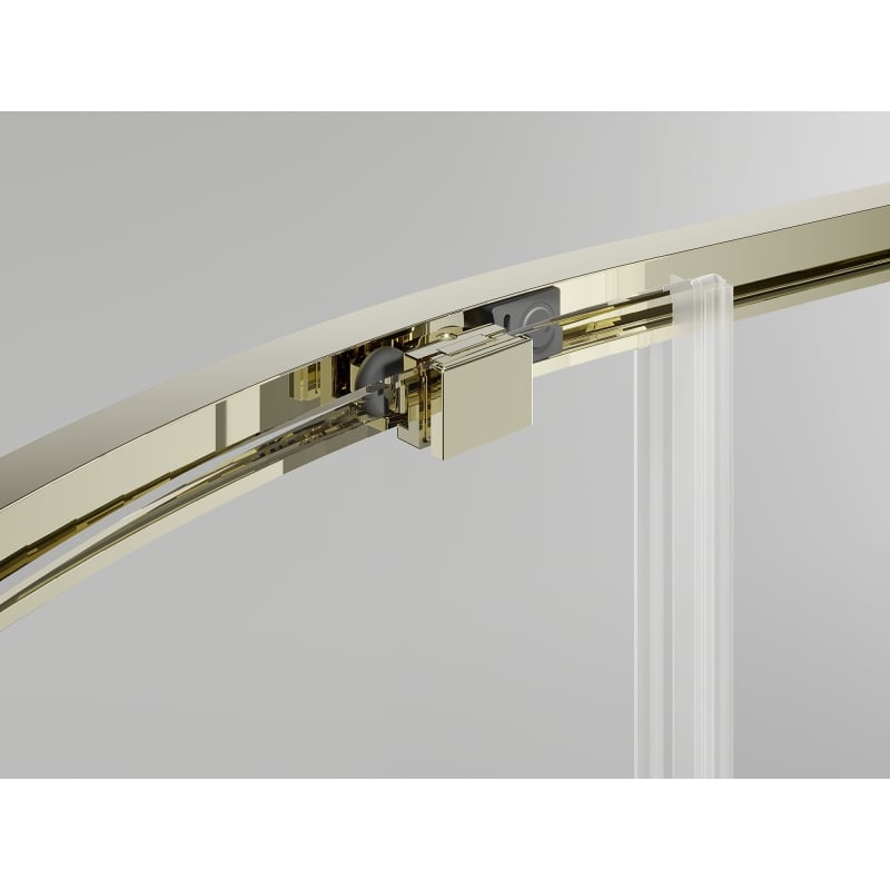 Mexen Exo-S asymmetrical semi-circular sliding shower enclosure 120 x 90 cm, transparent, gold - 8131-120-090-50-00
