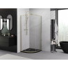 Mexen Exo-S semi-circular sliding shower cabin 100 x 100 cm, transparent, gold - 8131-100-100-50-00