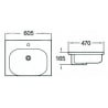 Mexen Erika built-in countertop washbasin 60 x 47 cm, white - 25526000