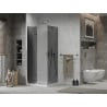 Mexen Lima folding shower cabin 80 x 80 cm, graphite, chrome + Flat shower tray, white - 856-080-080-01-40-4010