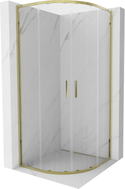 Mexen Exo-S Duo semi-circular sliding shower cabin 80 x 80 cm, transparent, gold - 8132-080-080-50-00