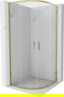 Mexen Exo semi-circular sliding shower cabin 80 x 80 cm, transparent, gold - 8132-080-080-50-00