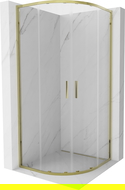 Mexen Exo semicircular sliding shower cabin 80 x 80 cm, transparent, gold - 8132-080-080-50-00