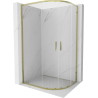 Mexen Exo-S Duo semi-circular sliding shower cabin 90 x 80 cm, transparent, gold - 8132-090-080-50-00