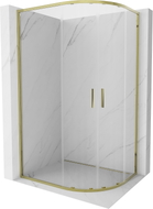 Mexen Exo-S Duo semi-circular sliding shower cabin 90 x 80 cm, transparent, gold - 8132-090-080-50-00