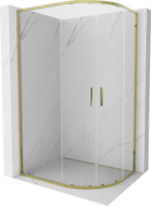 Mexen Exo semicircular sliding shower cabin 90 x 80 cm, transparent, gold - 8132-090-080-50-00
