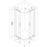Mexen Exo-S Duo semi-circular sliding shower cabin 90 x 90 cm, transparent, gold - 8132-090-090-50-00