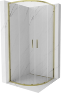 Mexen Exo-S Duo semi-circular sliding shower cabin 90 x 90 cm, transparent, gold - 8132-090-090-50-00