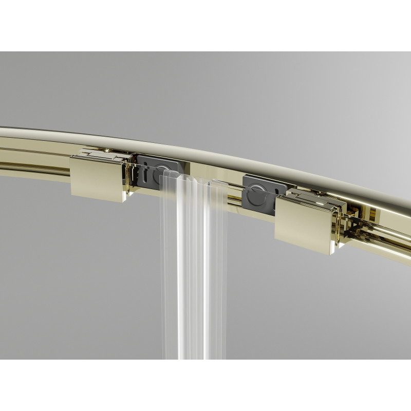 Mexen Exo-S Duo semi-circular sliding shower cabin 90 x 90 cm, transparent, gold - 8132-090-090-50-00