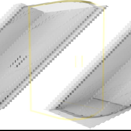 Mexen Exo semicircular sliding shower cabin 100 x 90 cm, transparent, gold - 8132-100-090-50-00