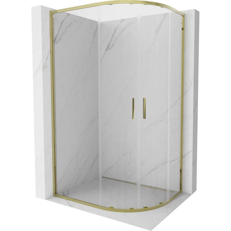 Mexen Exo semicircular sliding shower cabin 120 x 90 cm, transparent, gold - 8132-120-090-50-00