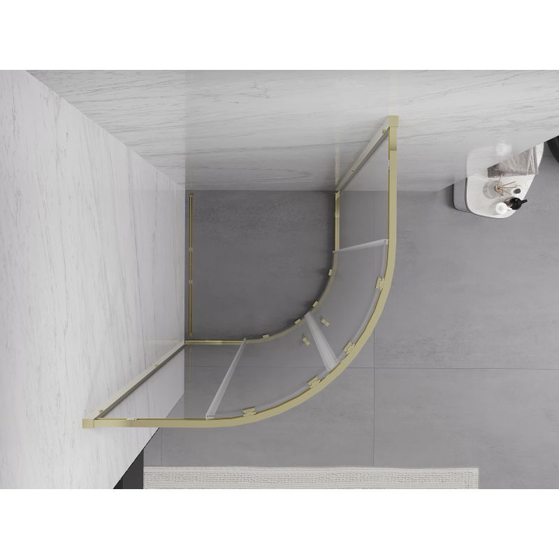 Mexen Exo semicircular sliding shower cabin 100 x 100 cm, transparent, gold - 8132-100-100-50-00