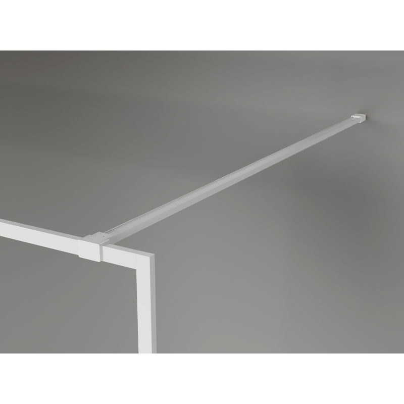 Mexen Kioto-F Walk-in Shower Wall with Frame 55 x 202 cm, Transparent 8 mm, White - 800-055-104-20-00