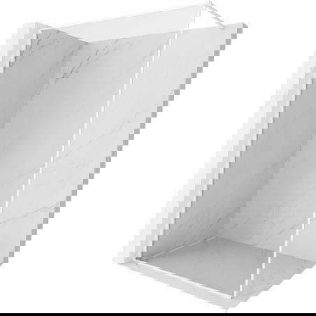 Mexen Kioto-F Walk-in Shower Wall with Frame 160 x 202 cm, Transparent 8 mm, White - 800-160-104-20-00