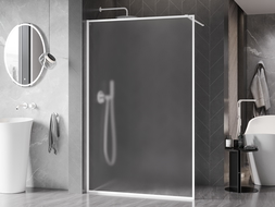 Mexen Kioto-F Walk-in Shower Screen with Frame 80 x 202 cm, Frosted 8 mm, White - 800-080-104-20-30
