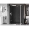 Mexen Kioto-F Walk-in Shower Wall with Frame 70 x 70 cm, Transparent 8 mm, White - 800-070-202-04-20-070
