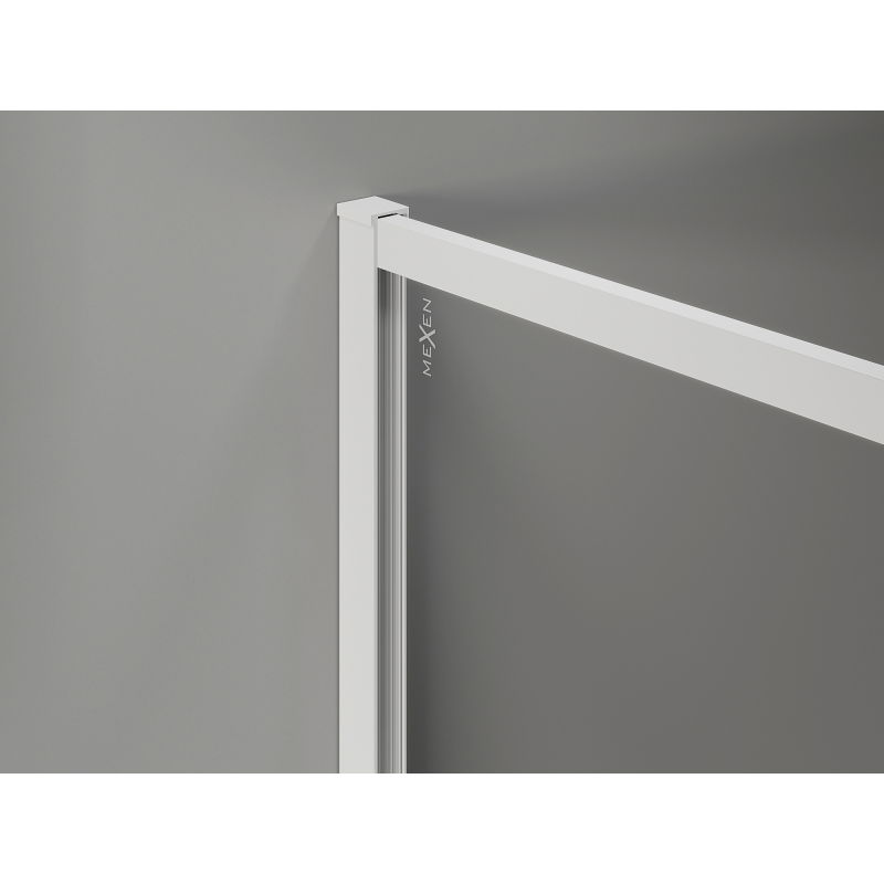 Mexen Kioto-F Shower Wall Walk-in with Frame 150 x 70 cm, Transparent 8 mm, White - 800-150-202-04-20-070