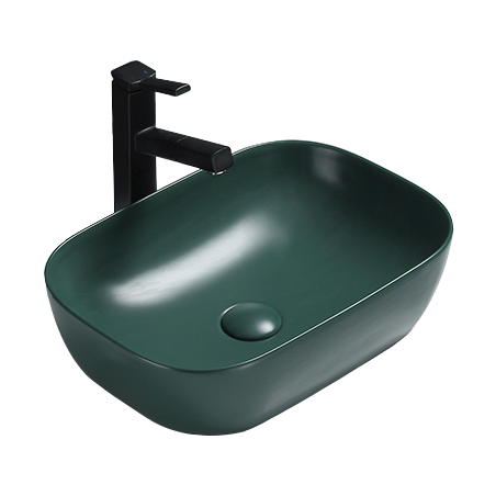 Mexen Rita countertop washbasin 45 x 32 cm, Dark green matt - 21084547