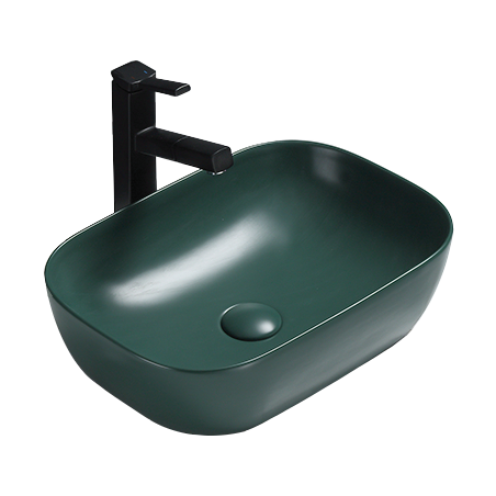 Mexen Rita countertop washbasin 45 x 32 cm, dark green matte - 21084547