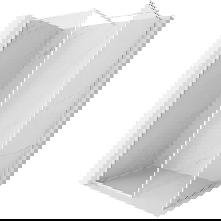 Mexen Kioto-F Walk-in Shower Screen with Frame 85 x 80 cm, Transparent 8 mm, White - 800-085-202-04-20-080