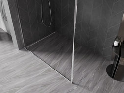 Mexen Kioto-F Walk-in Shower Screen with Frame 135 x 202 cm, Transparent 8 mm, Chrome - 800-135-104-01-00