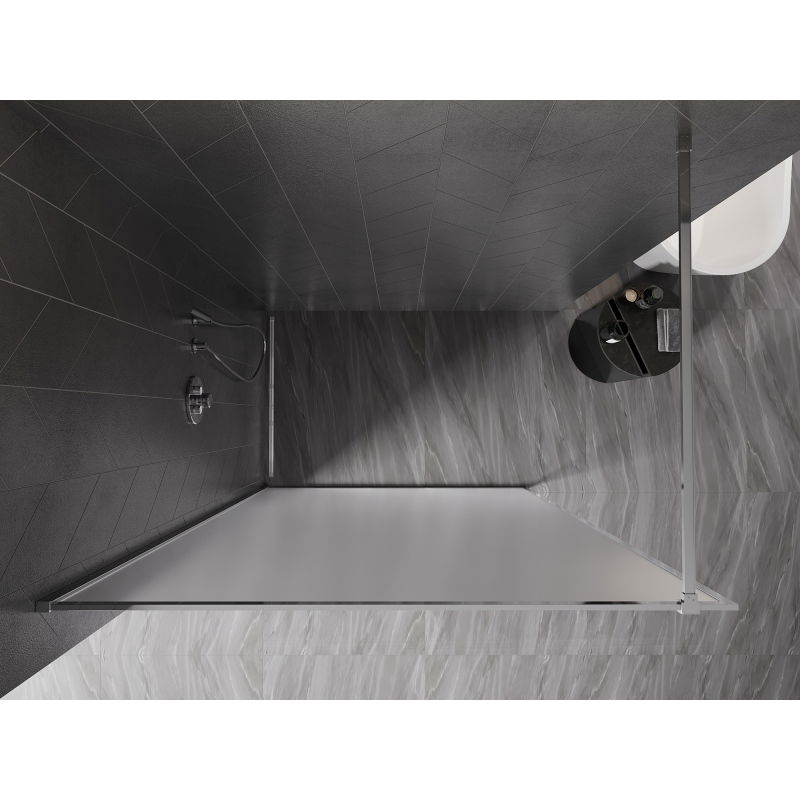 Mexen Kioto-F Walk-in Shower Wall with Frame 110 x 202 cm, Frost 8 mm, Chrome - 800-110-104-01-30