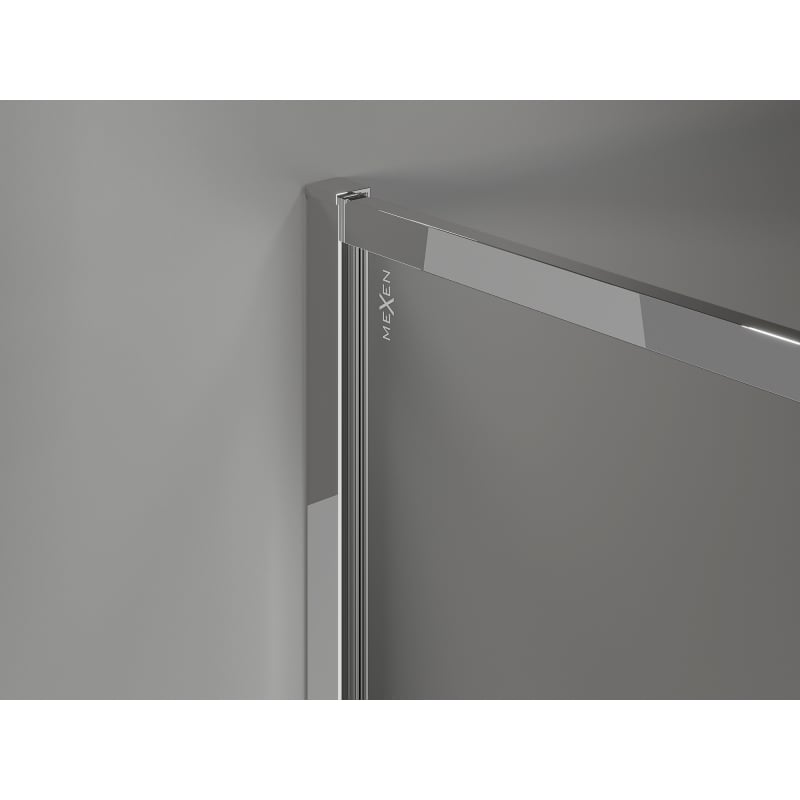 Mexen Kioto-F Walk-in Shower Wall with Frame 120 x 202 cm, Graphite 8 mm, Chrome - 800-120-104-01-40