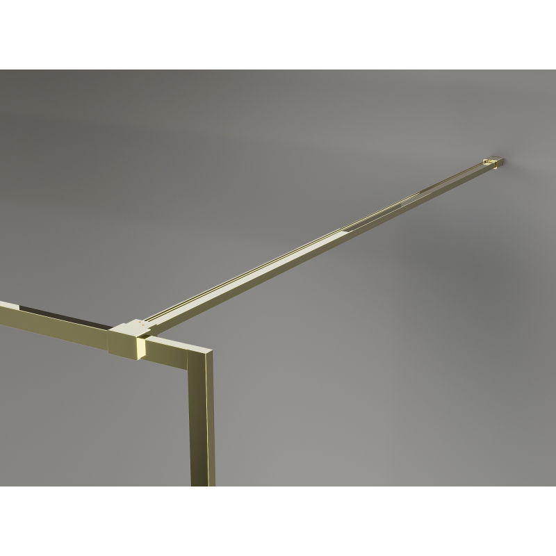 Mexen Kioto-F Walk-in Shower Wall with Frame 100 x 202 cm, Transparent 8 mm, Gold - 800-100-104-50-00