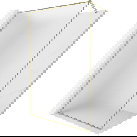 Mexen Kioto-F Walk-in Shower Screen with Frame 80 x 202 cm, Frosted 8 mm, Gold - 800-080-104-50-30