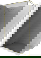 Mexen Kioto-F Walk-in Shower Screen with Frame 80 x 202 cm, Graphite 8 mm, Gold - 800-080-104-50-40