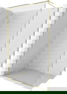 Mexen Kioto-F Shower Wall Walk-in with Frame 95 x 202 cm, Transparent 8 mm, Brushed Gold - 800-095-104-55-00