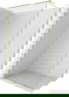 Mexen Kioto-F Walk-in Shower Wall with Frame 115 x 202 cm, Transparent 8 mm, Brushed Gold - 800-115-104-55-00