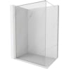 Mexen Kioto-F Walk-in Shower Wall with Frame 105 x 202 cm, Transparent 8 mm, Brushed Nickel - 800-105-104-97-00