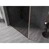 Mexen Kioto-F Walk-in Shower Screen with Frame 100 x 202 cm, Graphite 8 mm, Brushed Gold - 800-100-104-55-40