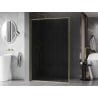 Mexen Kioto-F Walk-in Shower Screen with Frame 100 x 202 cm, Graphite 8 mm, Brushed Gold - 800-100-104-55-40