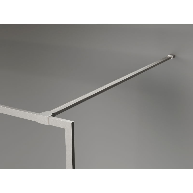 Mexen Kioto-F Walk-in Shower Wall with Frame 100 x 202 cm, Frosted 8 mm, Brushed Nickel - 800-100-104-97-30