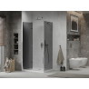 Mexen Lima folding shower cabin 90 x 80 cm, graphite, chrome + Flat tray, white - 856-090-080-01-40-4010
