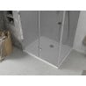 Mexen Lima folding shower cabin 90 x 80 cm, graphite, chrome + Flat shower tray, white - 856-090-080-01-40-4010