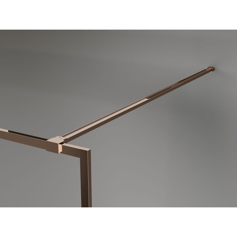 Mexen Kioto-F Walk-in Shower Wall with Frame 125 x 202 cm, Transparent 8 mm, Rose Gold - 800-125-104-60-00