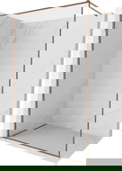 Mexen Kioto-F Walk-in Shower Wall with Frame 155 x 202 cm, Transparent 8 mm, Rose Gold - 800-155-104-60-00