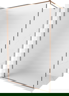 Mexen Kioto-F Walk-in Shower Wall with Frame 130 x 202 cm, Frosted 8 mm, Rose Gold - 800-130-104-60-30