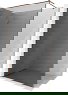 Mexen Kioto-F Walk-in Shower Wall with Frame 70 x 202 cm, 8 mm Graphite, Rose Gold - 800-070-104-60-40