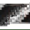 Mexen Kioto-F Walk-in Shower Wall with Frame 130 x 202 cm, Graphite 8 mm, Rose Gold - 800-130-104-60-40