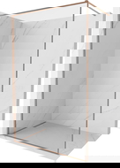 Mexen Kioto-F Walk-in Shower Wall with Frame 75 x 202 cm, Transparent 8 mm, Brushed Copper - 800-075-104-65-00